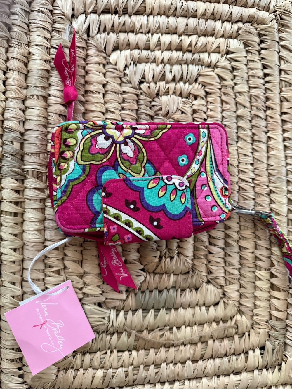 Vera Bradley Quilted Floral Paisley Wristlet